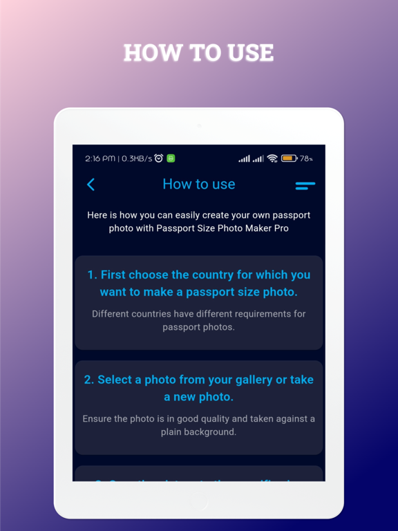 Passport Size Photo Maker Pro iPad screenshot 5 - Photo & Video app