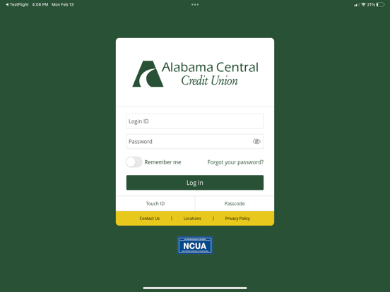 Alabama Central Credit Union iPad screenshot 1 - Finance app