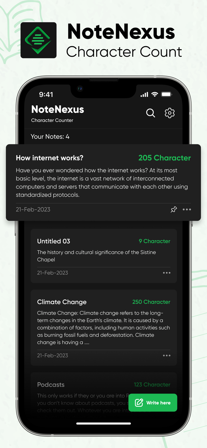 NoteNexus - Character Counter