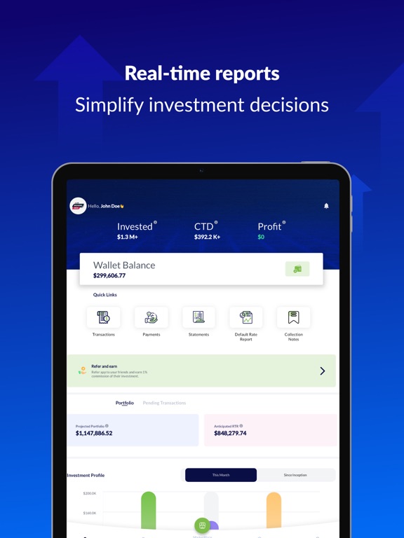 Investor Portal MMP iPad screenshot 1 - Finance app