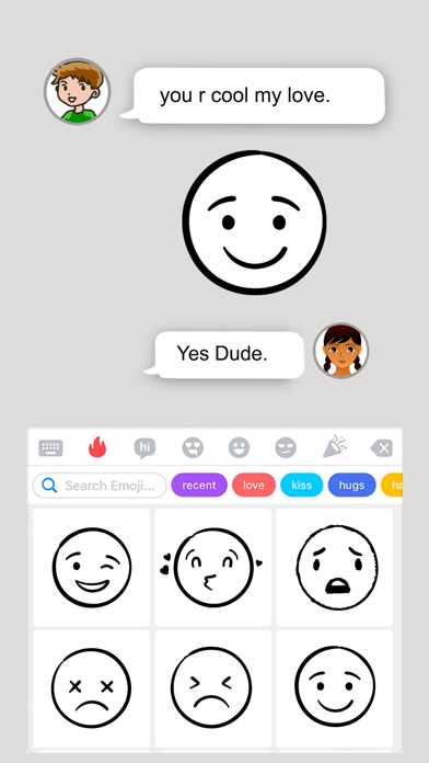 White Smiley Stickers For YOU Screenshot