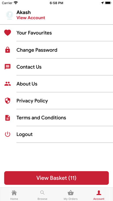 Foodmine Ordering Screenshot