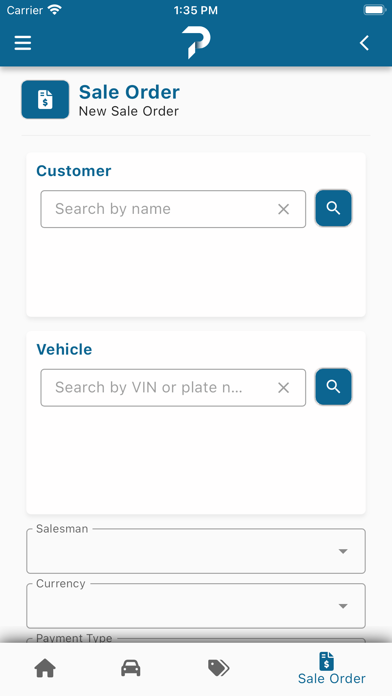 Proactive DMS - Sales Screenshot