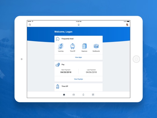 Workday iPad app afbeelding 1