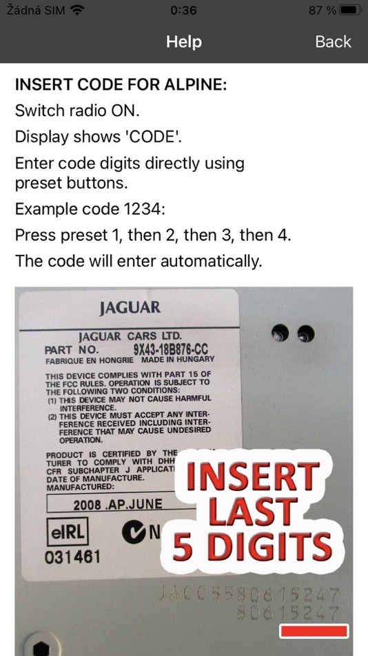 #4. RADIO CODE for JAGUAR ALPINE (iOS) 由: Petr Svihovec