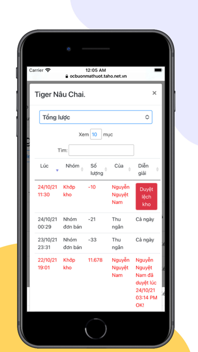 Đặt món Screenshot