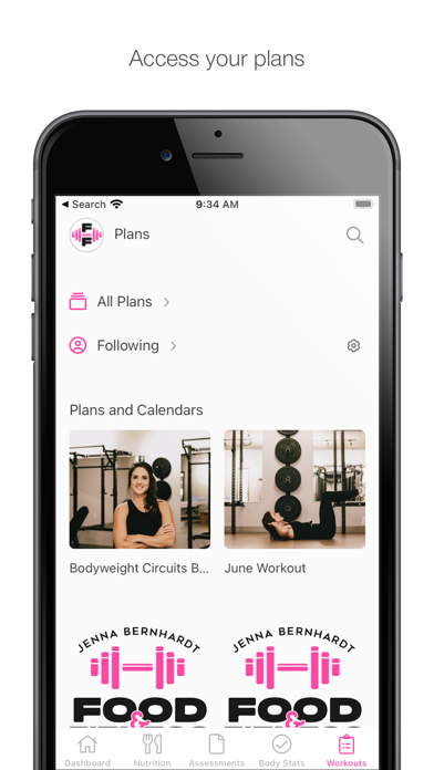 Food and Fitness App Screenshot