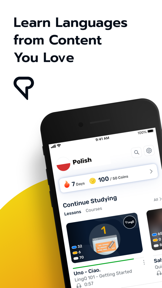 #1. Learn Polish | LingQ (iOS) 由: LingQ Languages Ltd