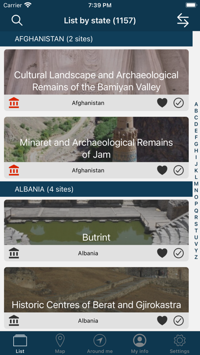 World Heritage - UNESCO List Screenshot