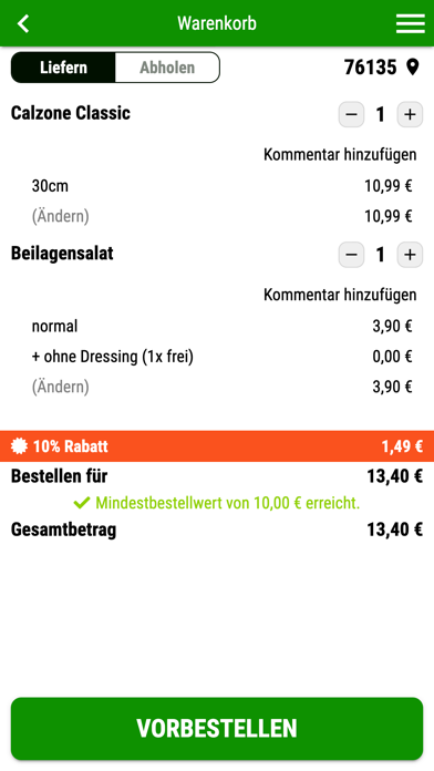 Pizza Sofort Karlsruhe Screenshot