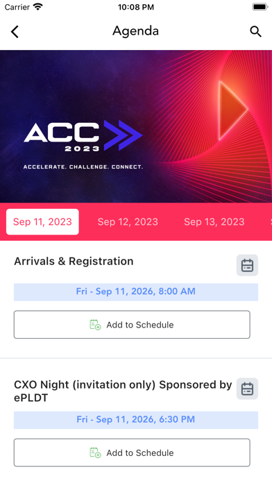 ACC 2023 Meet App Screenshot