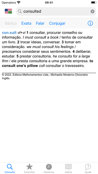 Dicionário Português e Inglês Screenshot