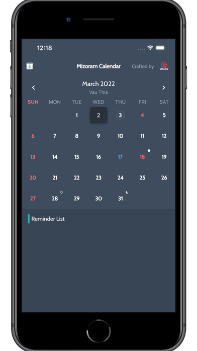 Mizoram Calendar Screenshot