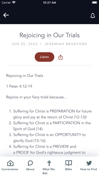 Cornerstone Baptist: St Joseph Screenshot