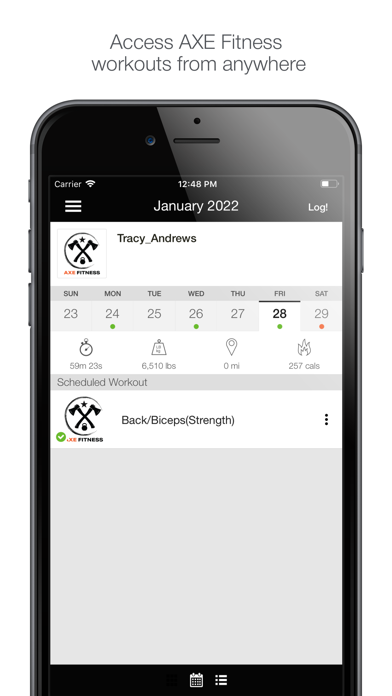 AXE Fitness Screenshot