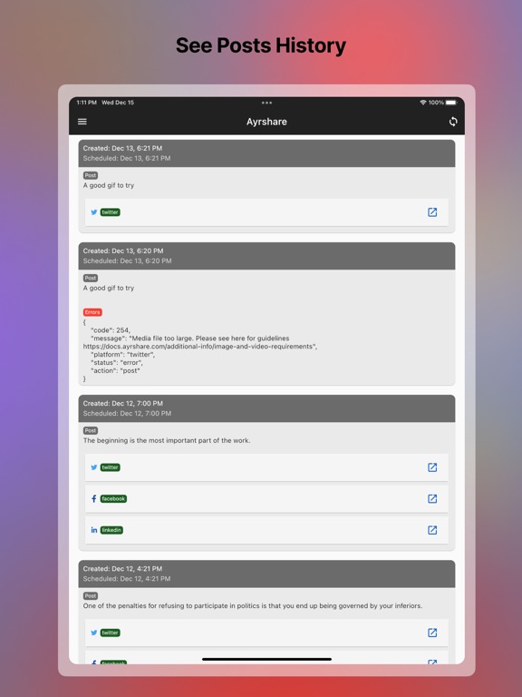Screenshot #4 pour Ayrshare