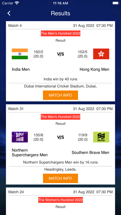 Live Cricket Score - Live Line Screenshot