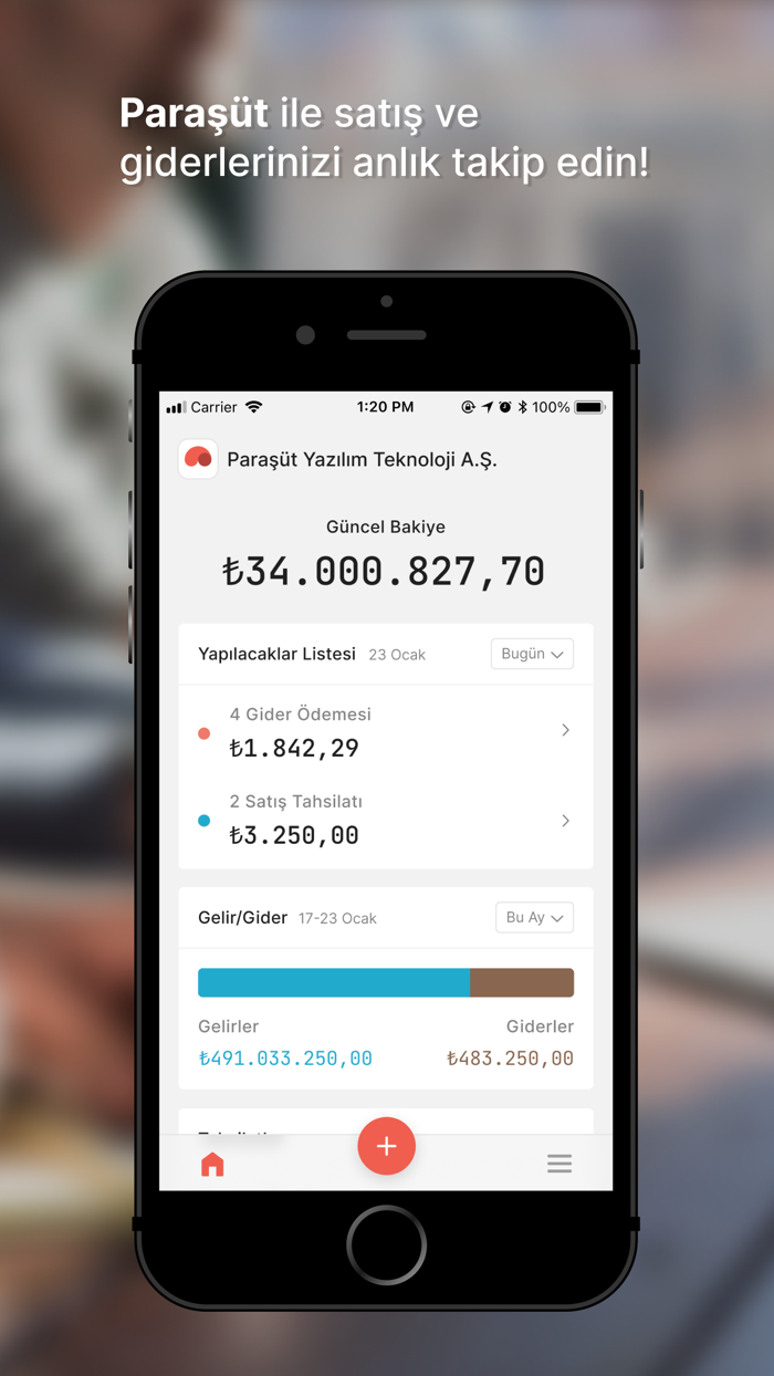 Paraşüt - Ön Muhasebe Yönetimi