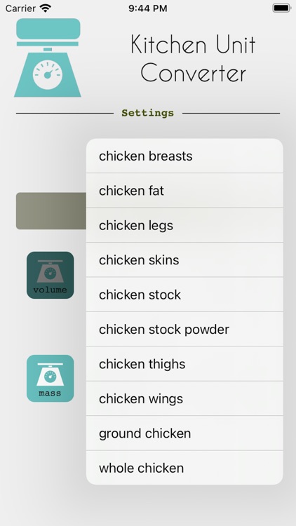 Kitchen Unit Converter