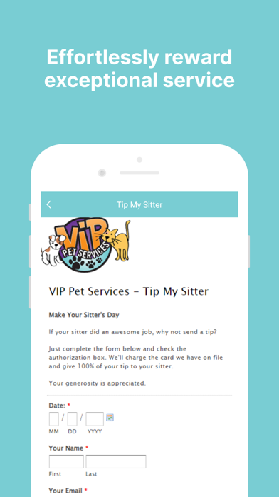 VIP Pet Services Screenshot