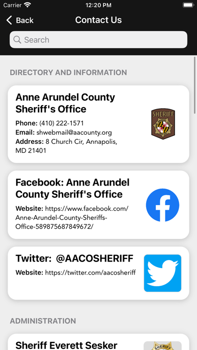 Anne Arundel County Sheriff Screenshot