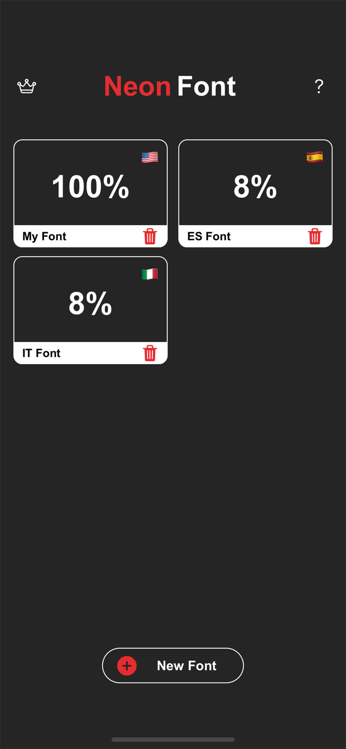 Neon Font Keyboard Maker