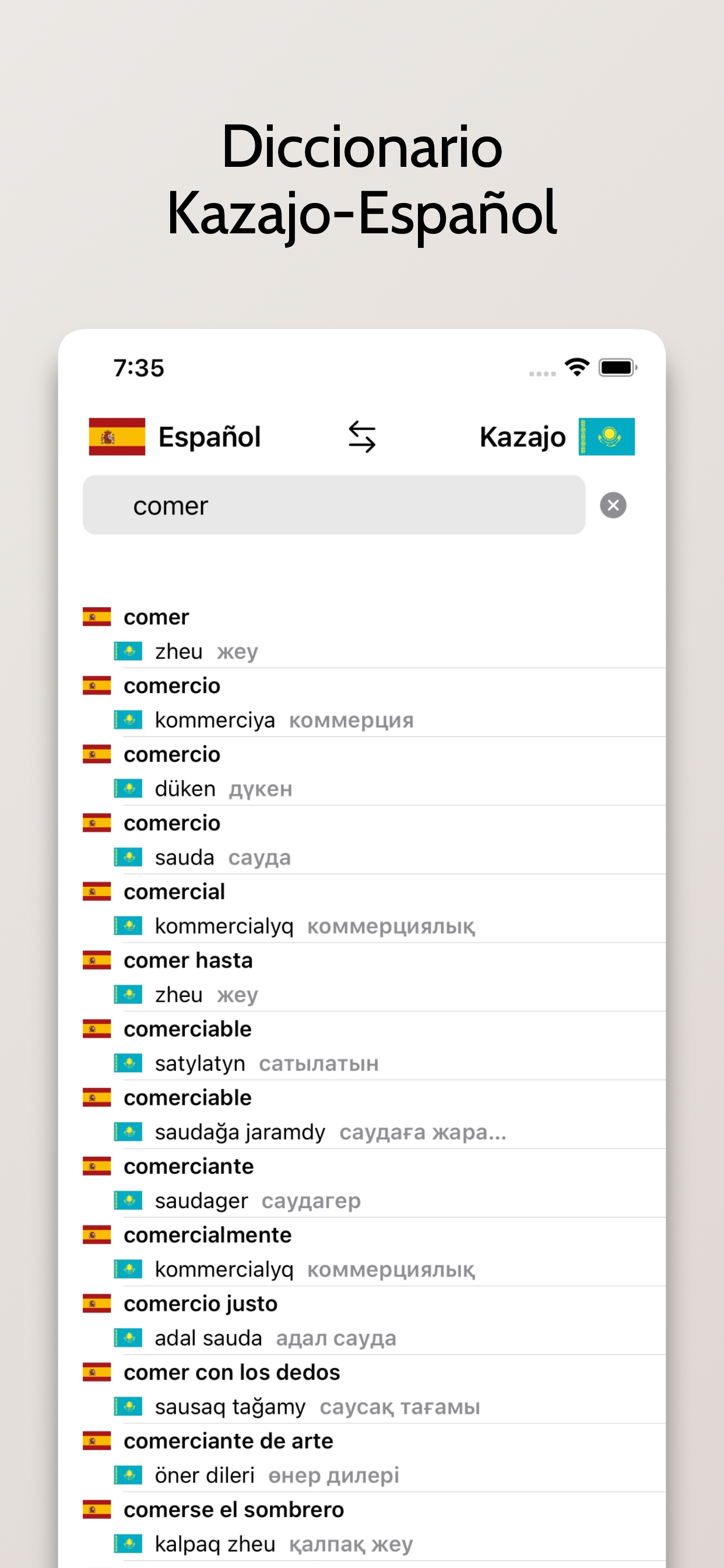 Diccionario Kazajo-Español