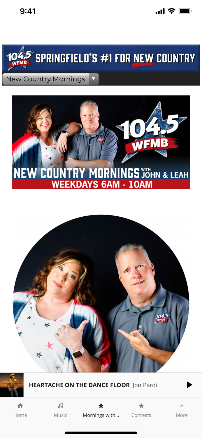 1 for New Country 104.5 WFMB