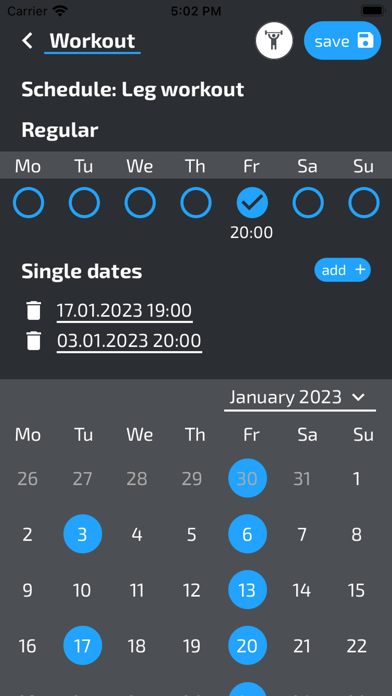 Workout planner. Home & Gym Screenshot
