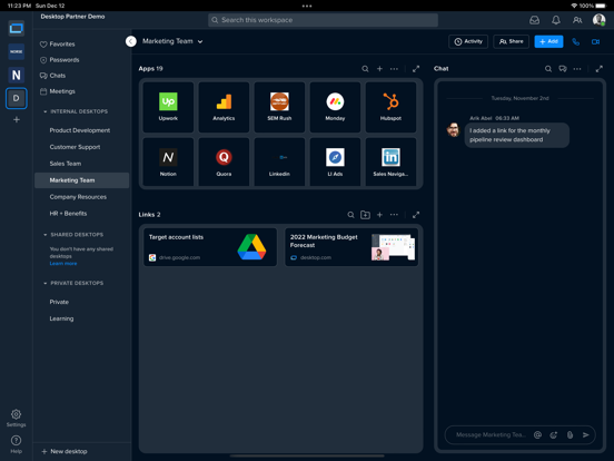 Webtop iPad screenshot 1 - Productivity app