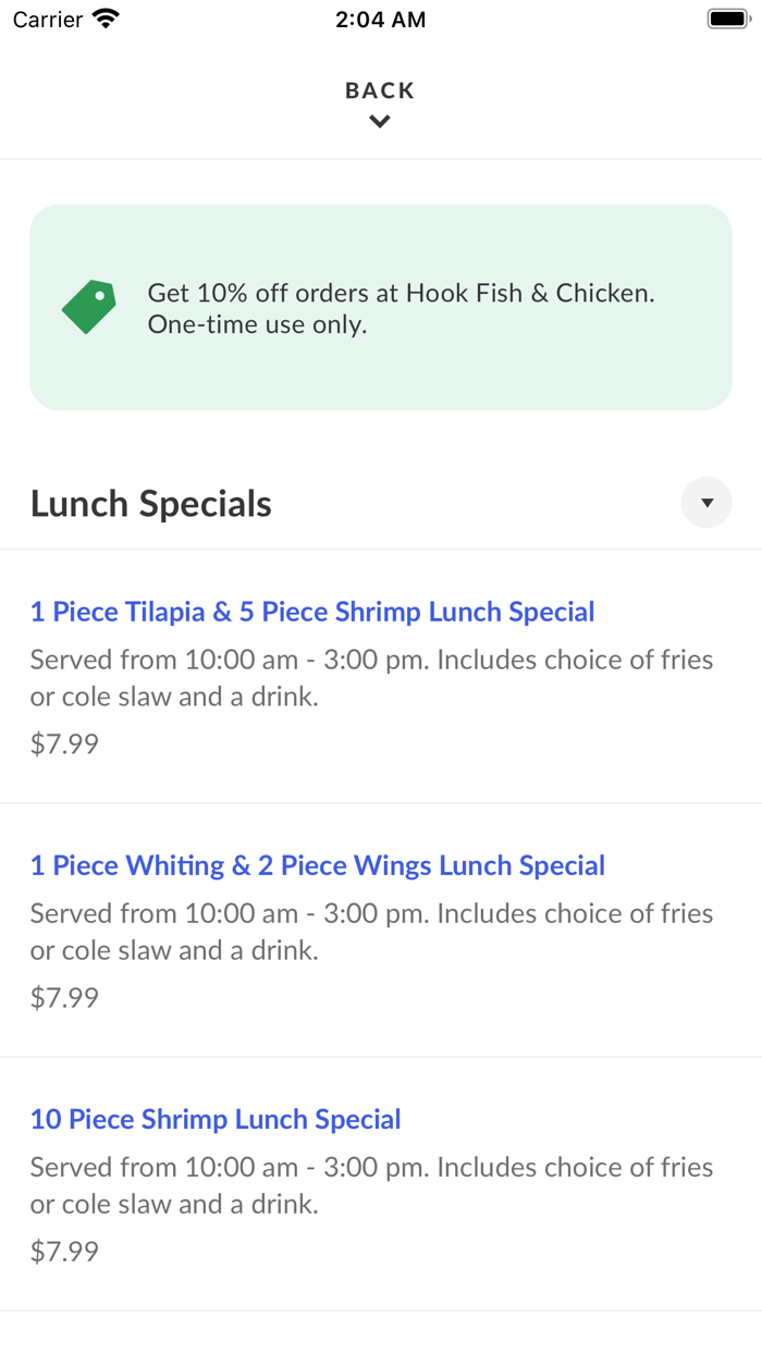 Hook Fish and Chicken To Go