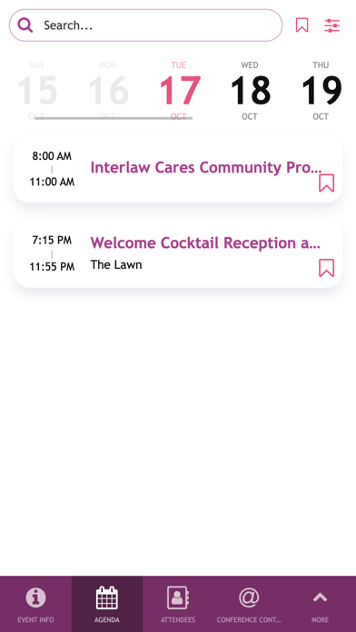 Interlaw Events App Screenshot