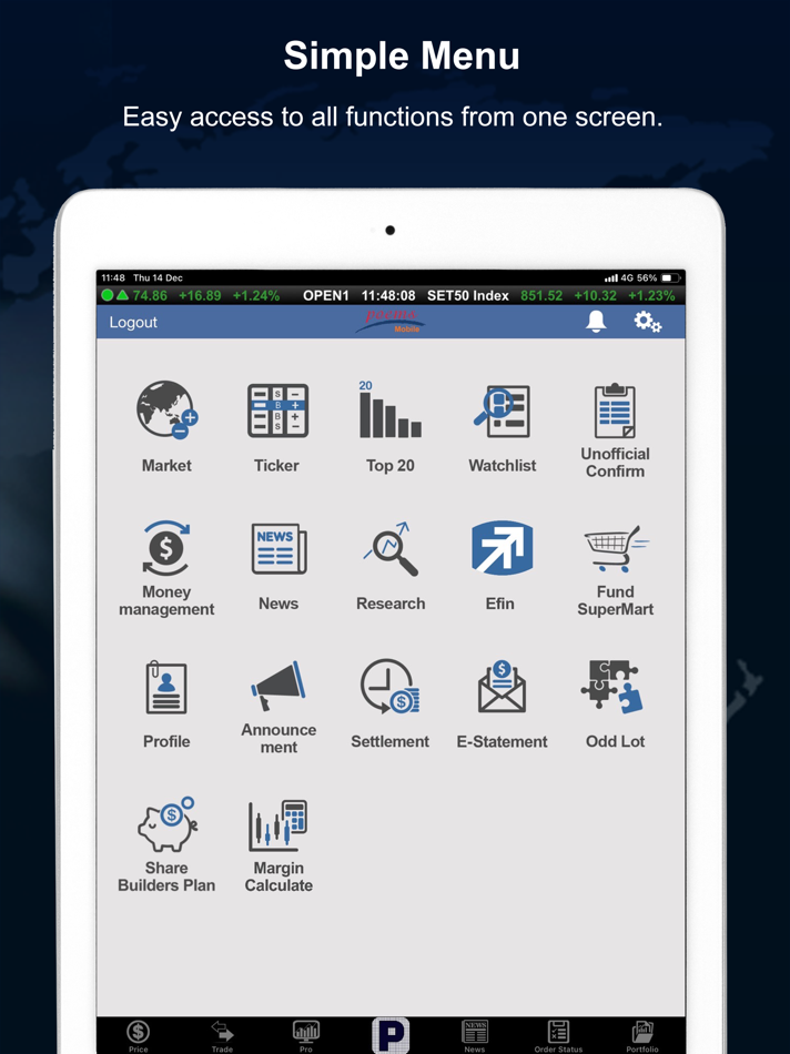 #2. POEMS Mobile (for iPad) (iOS) 由: Phillip Securities (Thailand) Public Company Limited
