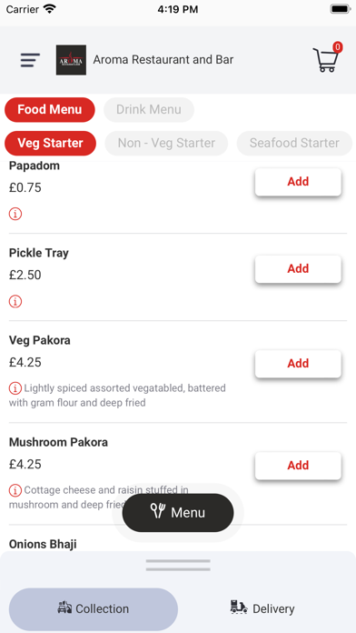 Aroma Restaurant and Bar Screenshot