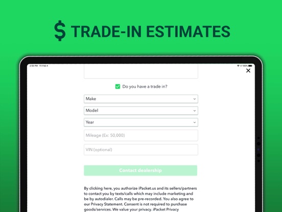 iPacket: Shop New & Used Cars iPad screenshot 7 - Shopping app
