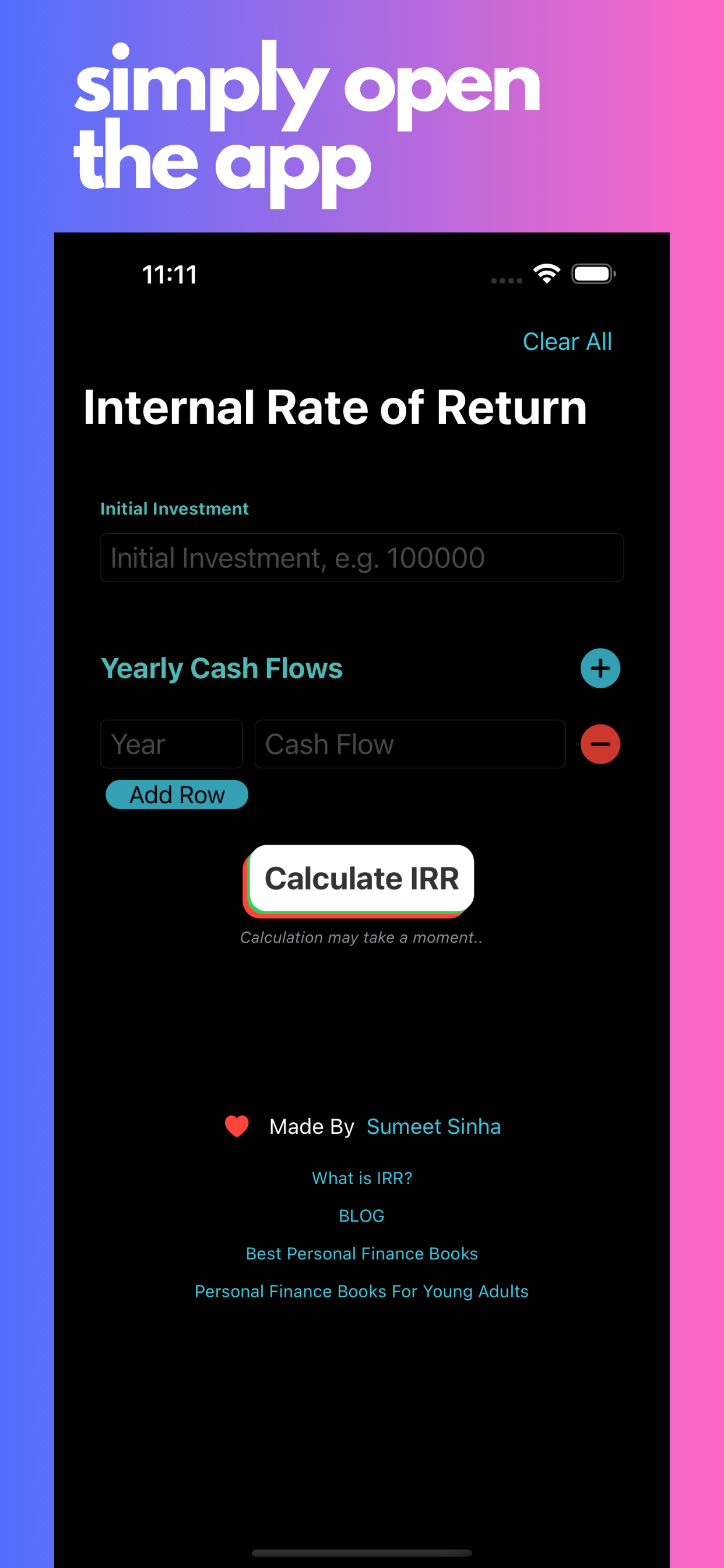 IRR Calculator