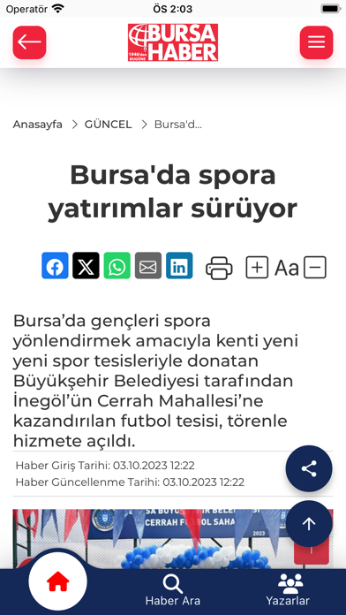 Haber Bursa Screenshot