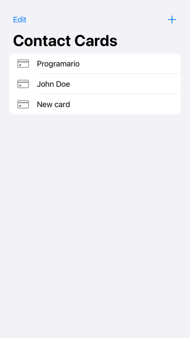 Contact-Cards Screenshot