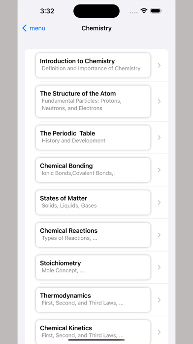 Chemistry Chapters Screenshot