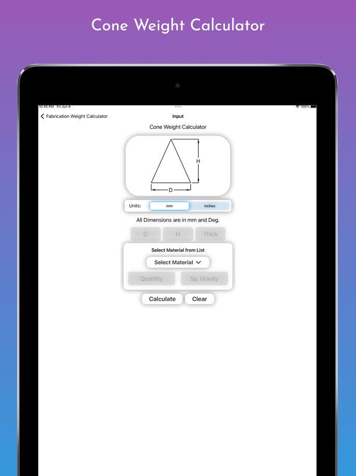 Fabrication Weight Calc Pro
