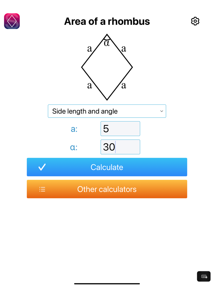 Area of a rhombus
