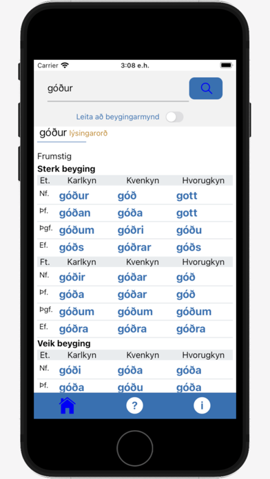BÍN-kjarninn Screenshot