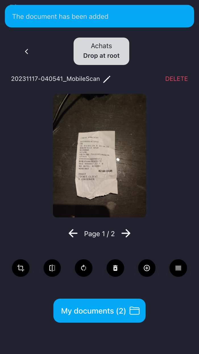 AACEC Dépôt pièces