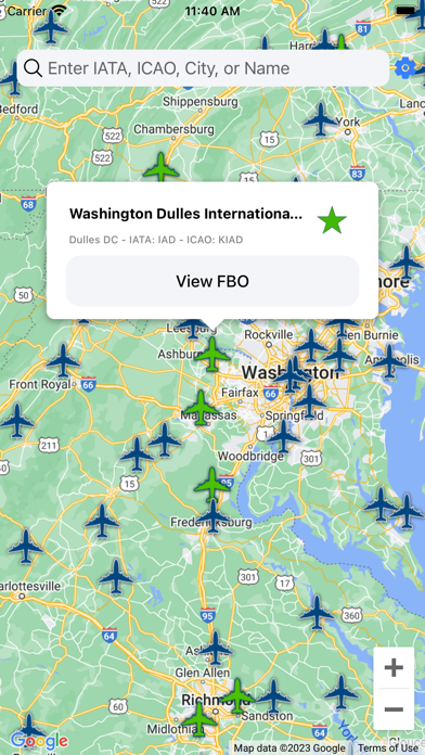 AIR Card® FBO Locator Screenshot