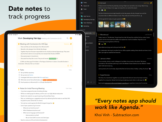Agenda: Notes meets Calendar Screenshot