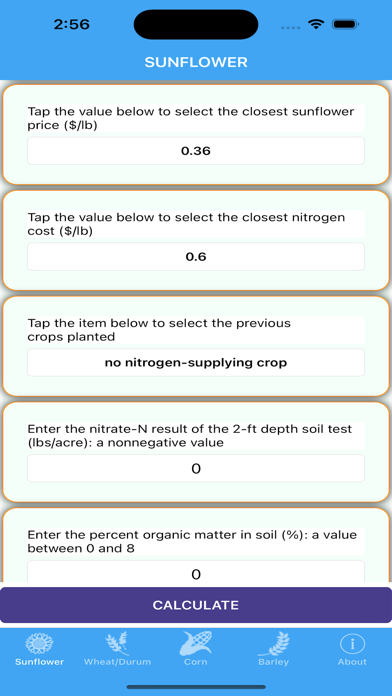 NDSU Nitrogen Calculator Screenshot