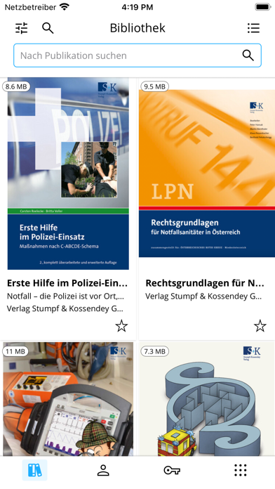 Rettungsdienst Bibliothek Screenshot