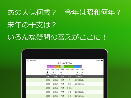 Hinokoto 年表：西暦和暦年齢早見表のおすすめ画像3