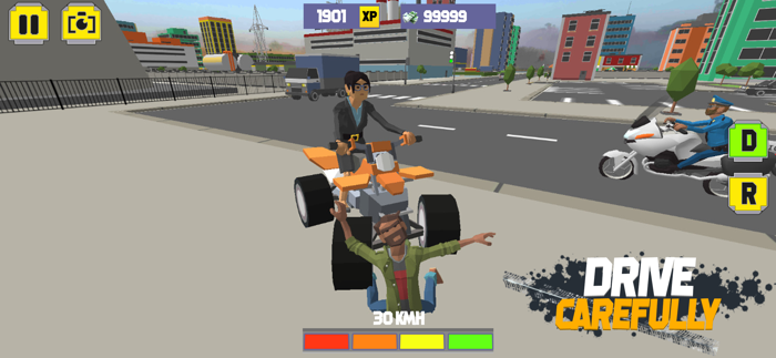 ATV QuadBike Driver Crazy Town