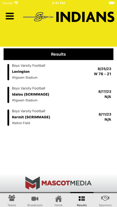 Seminole Athletics Screenshot